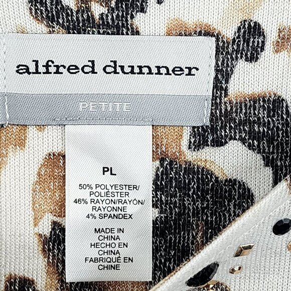 NWT Alfred Dunner Petite Leopard Print Top Sleeve PL 28CT - Picture 4 of 7